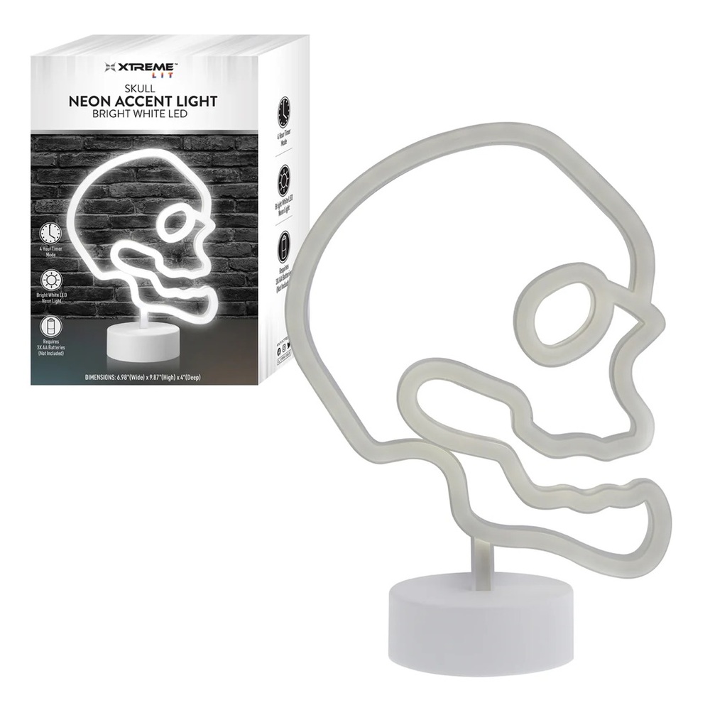 Xtreme LIT Skull Neon Accent Light Bright white LED (NWT)